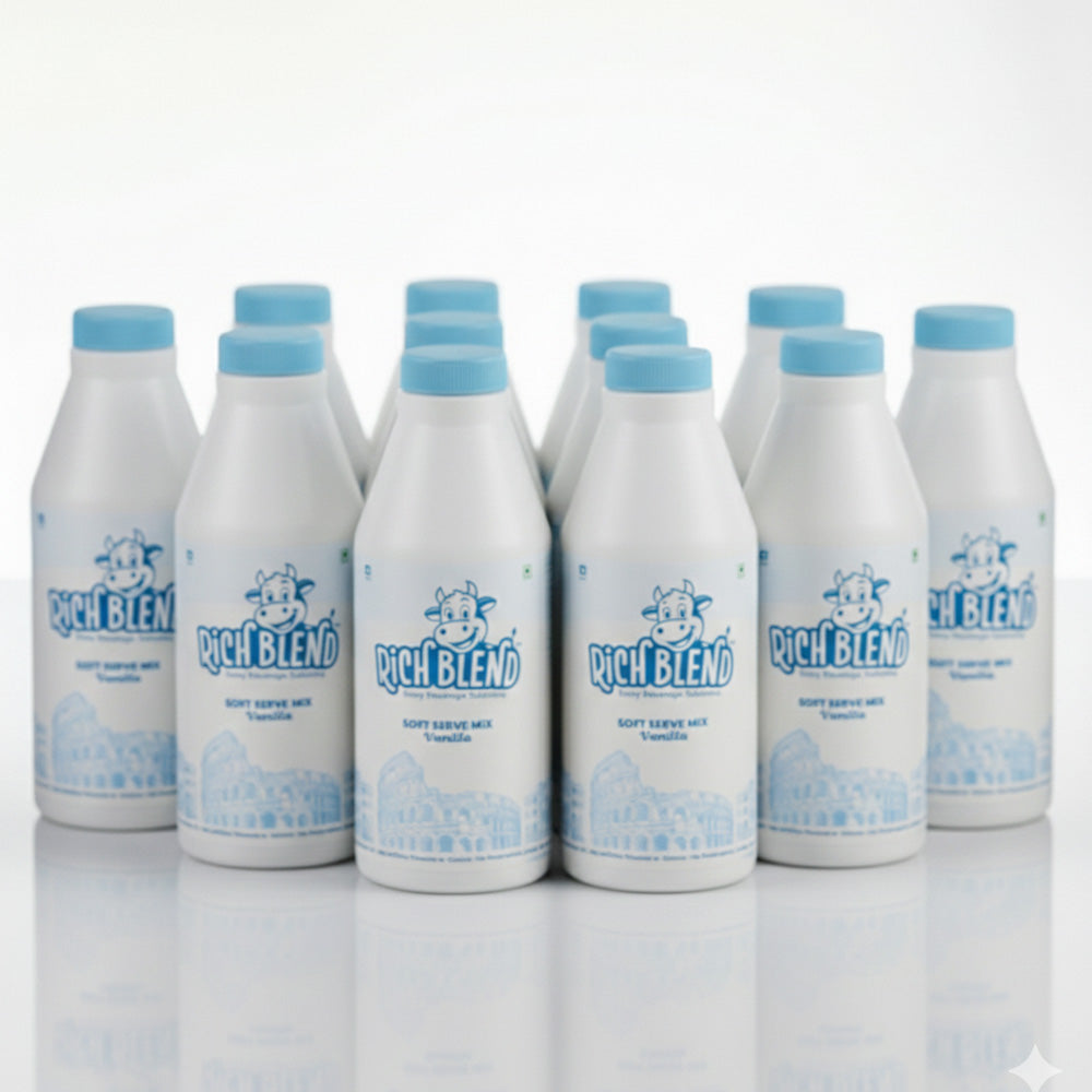 Rich Blend - Soft Serve Mix - Vanila (Pack of 12 Bottles)